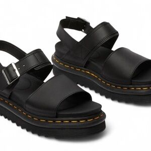 Dr. Martens Voss Hydro Black Leather Sandals